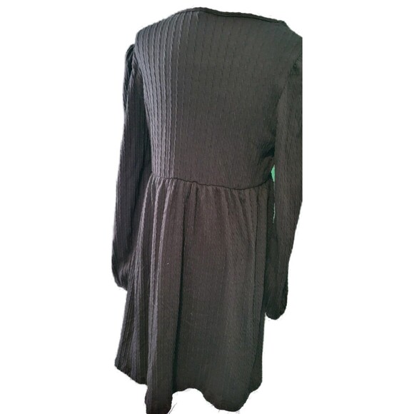 Knit Dress Square Neck Long Sleeve Knee Length Babydoll Dress Sz M - Picture 5 of 8